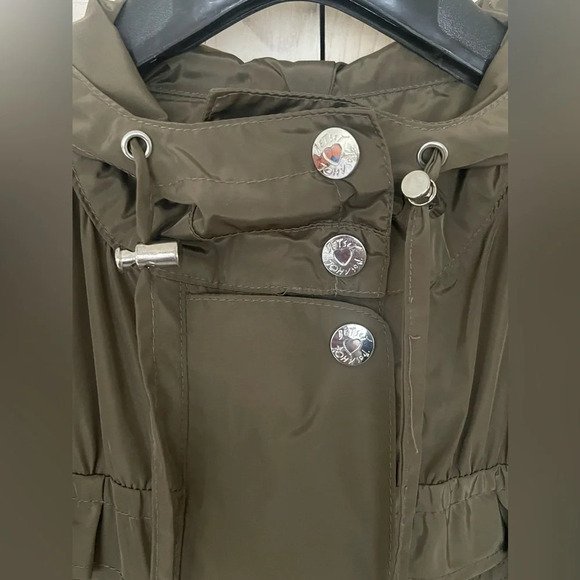 Betsy Johnson hooded parka -faux leather sleeves - Picture 3 of 9